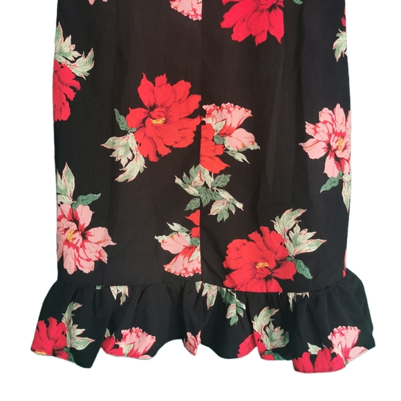 Pretty Little Thing Black Corset Floral Swing Dress PLT Size 8 - Picture 7 of 10